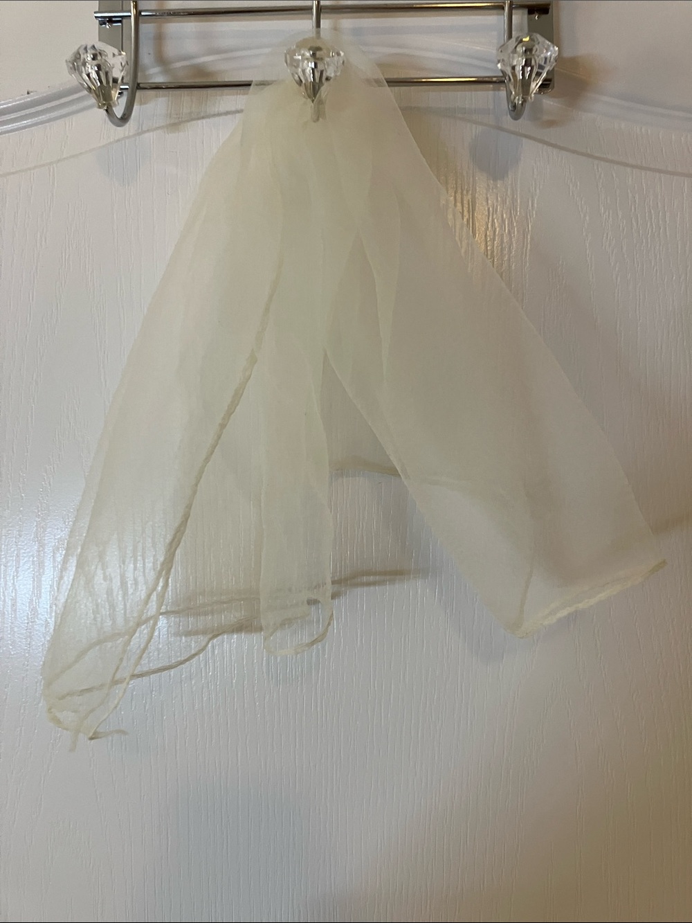 25 x 24” sheer ivory white scarf